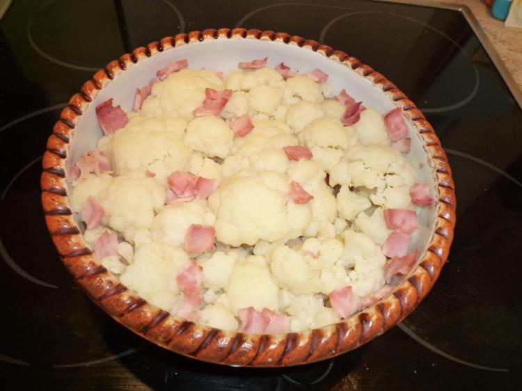 Foto Gebackener Blumenkohl mit Kochschinken