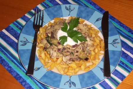 Foto Gemüsespätzle mit Rahm