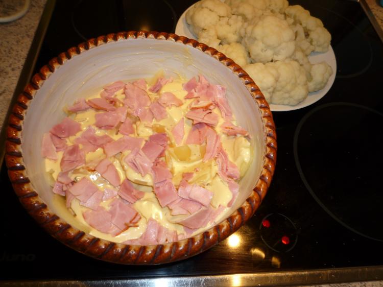 Foto Gebackener Blumenkohl mit Kochschinken