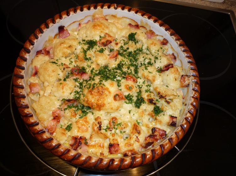 Foto Gebackener Blumenkohl mit Kochschinken