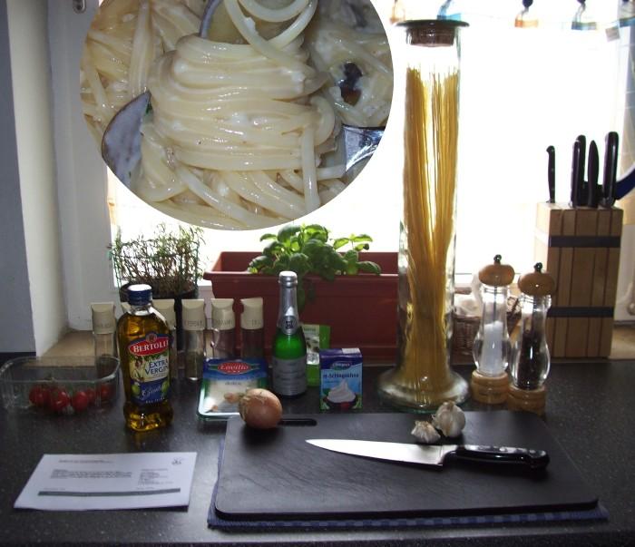 Foto Spaghetti mit Gorgonzolasoße