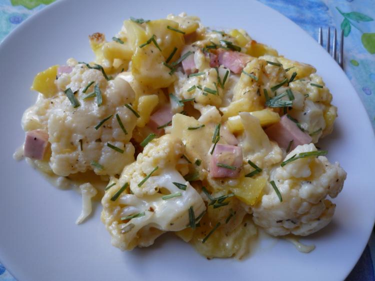 Foto Gebackener Blumenkohl mit Kochschinken