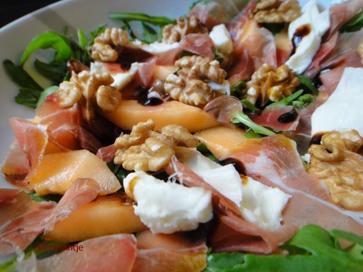 Foto Rucolasalat mit Melone und Parmaschinken