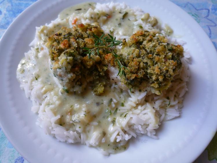 Foto Fischfilet mit Kräuterkruste