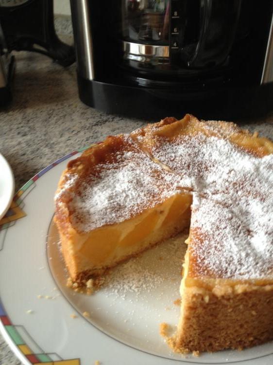 Pfirsich-Pudding-Kuchen 18 cm Springform | Ein Kochmeister Rezept